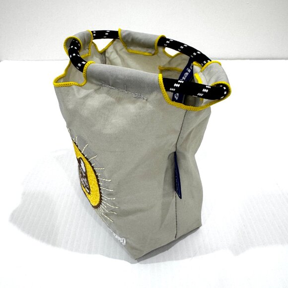 Ball & Chain Small Pouch Gray Yellow Cat Bird NEW - Picture 2 of 11